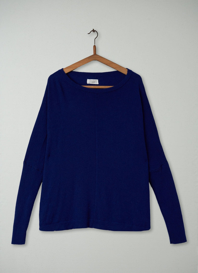 Reworn Cashmere Draped Pullover Size M (100) | Blue