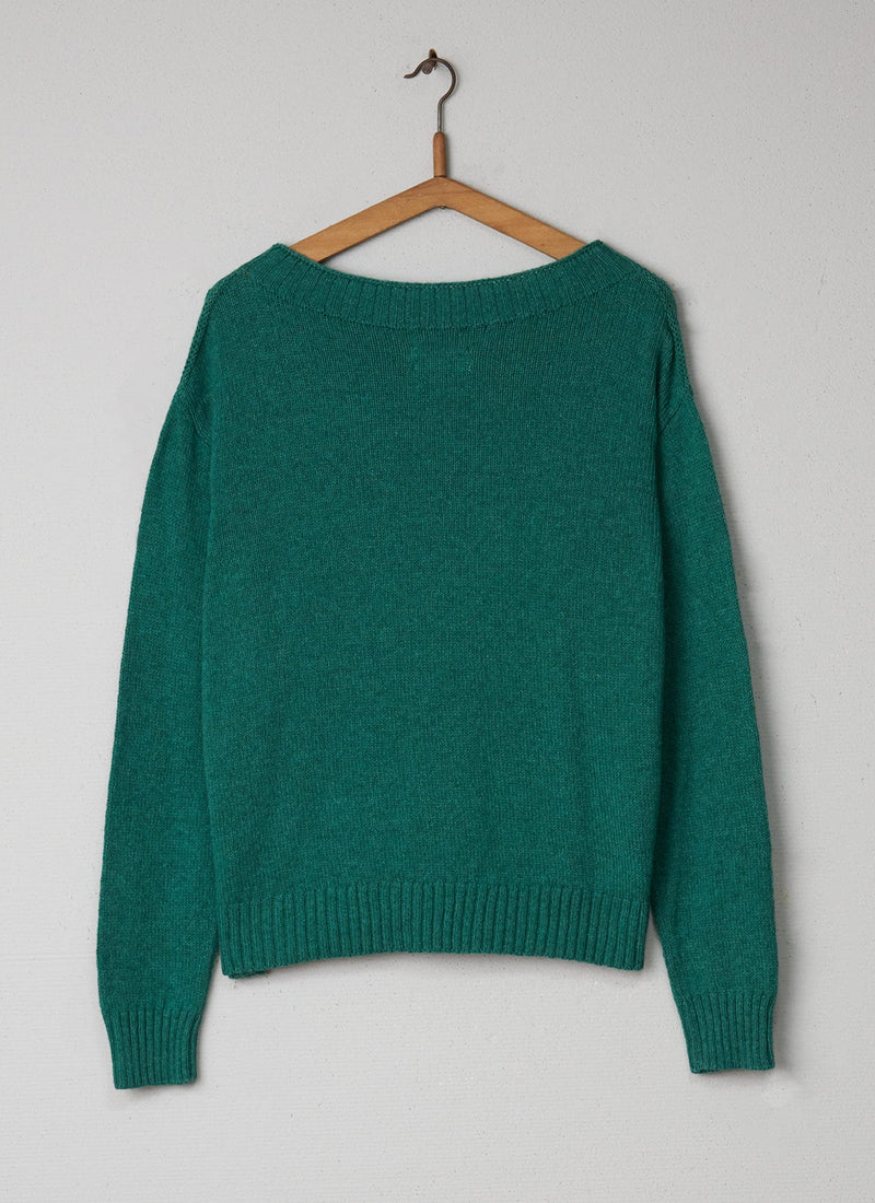 Reworn Lambswool Cotton Sweater Size M (004) | Emerald