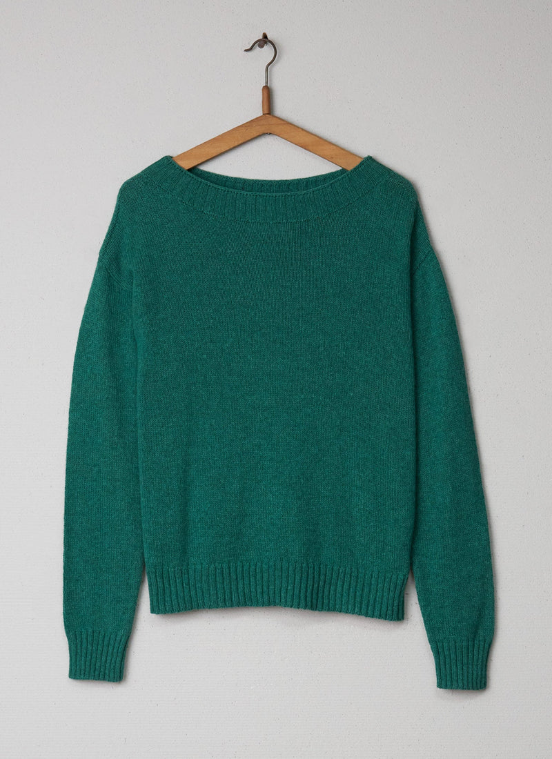 Reworn Lambswool Cotton Sweater Size M (004) | Emerald