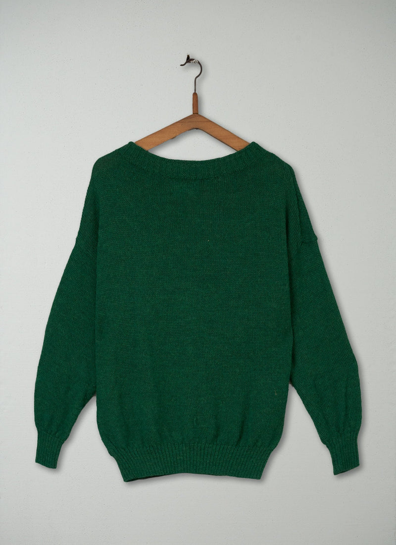 Reworn Alpaca Wool Sweater Size M (136) | Emerald
