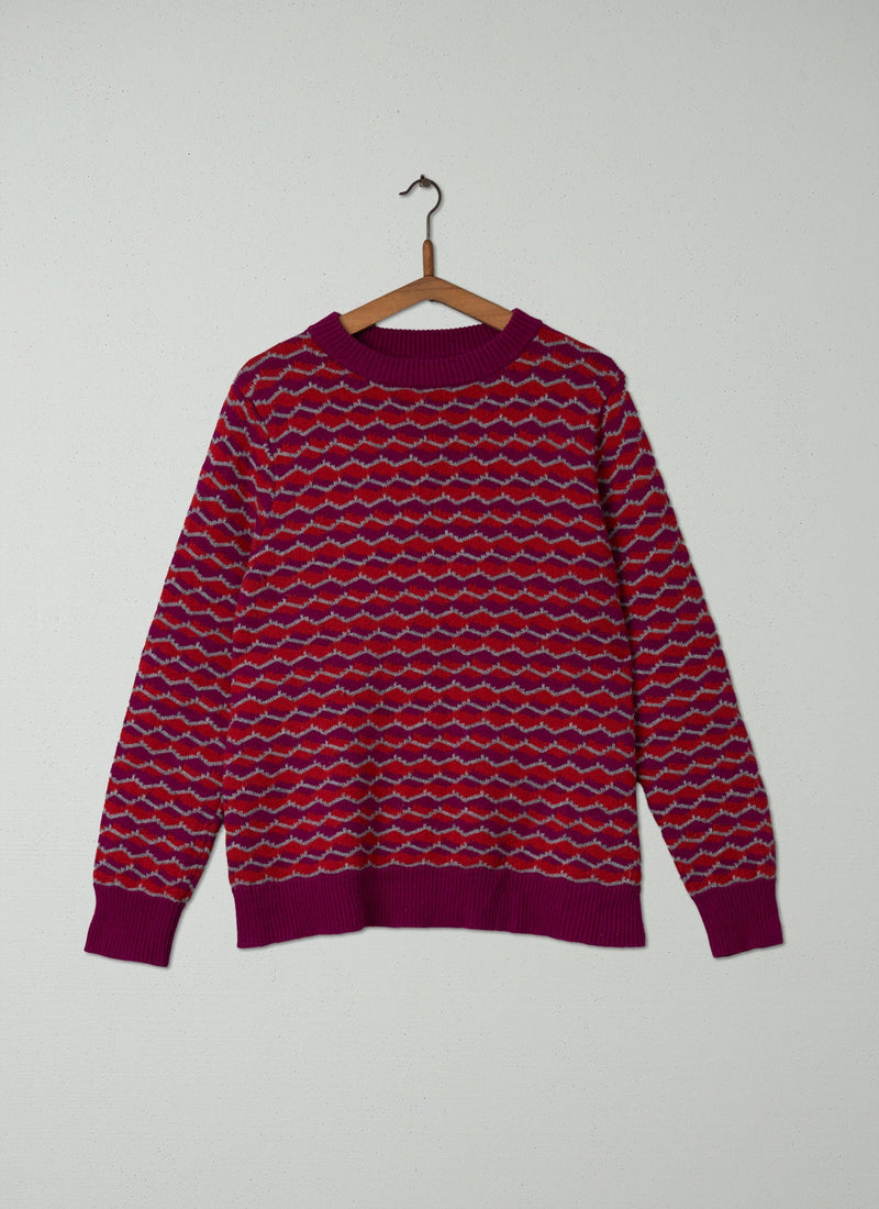 Reworn Jacquard Sweater Size XL (086) | Multi