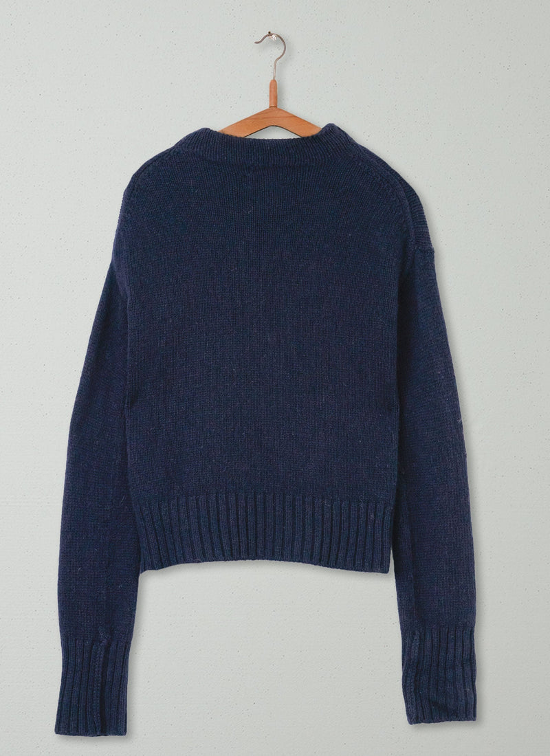 Reworn Merino Easy Sweater Size XS (176) | Navy