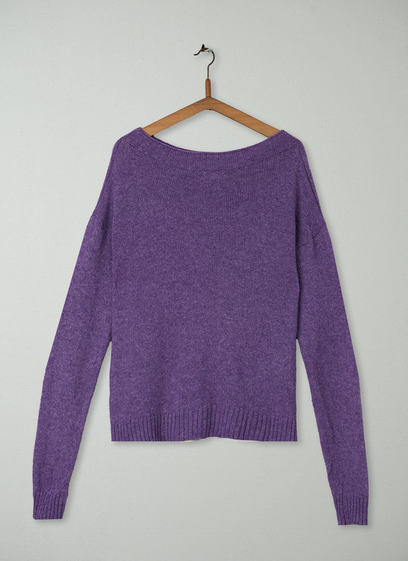 Reworn Lambswool Cotton Sweater Size L (132) | Lilac