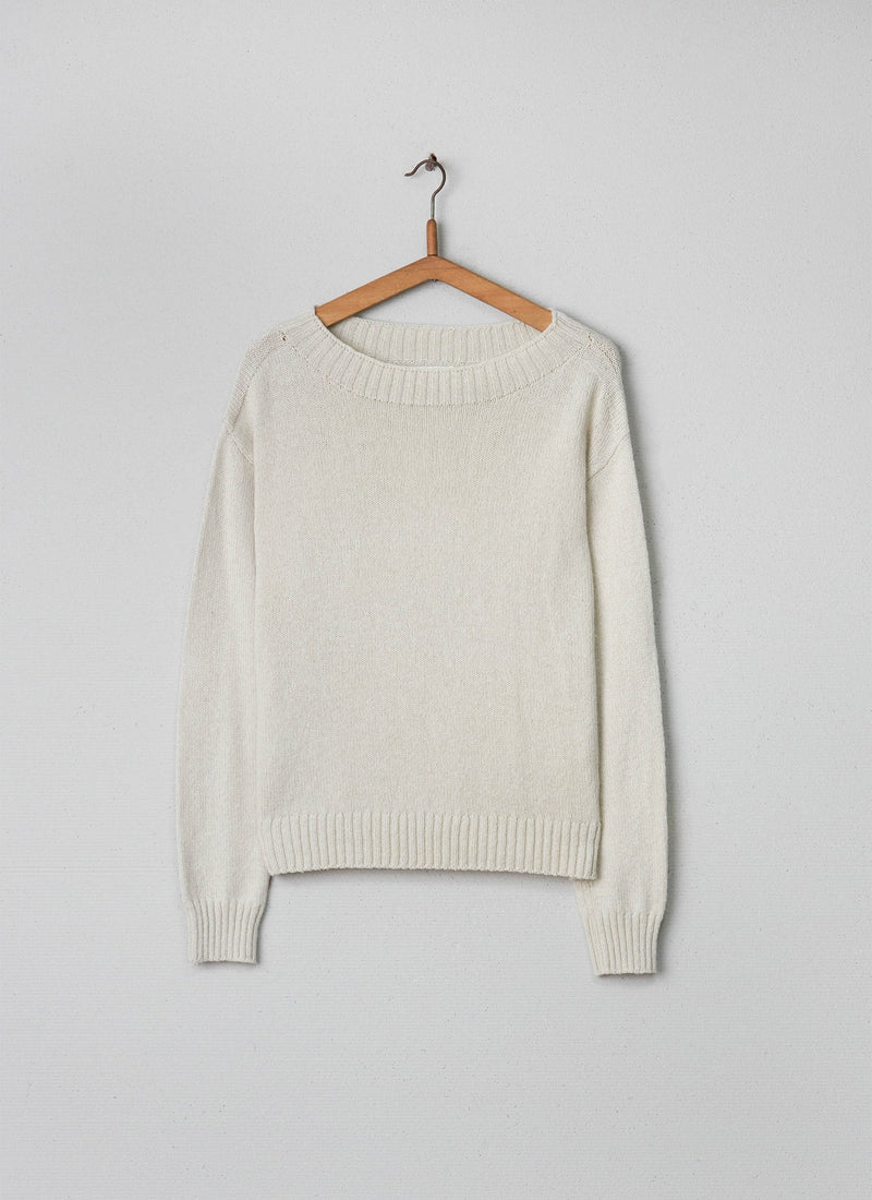 Reworn Lambswool Cotton Sweater Size M (014) | Parchment