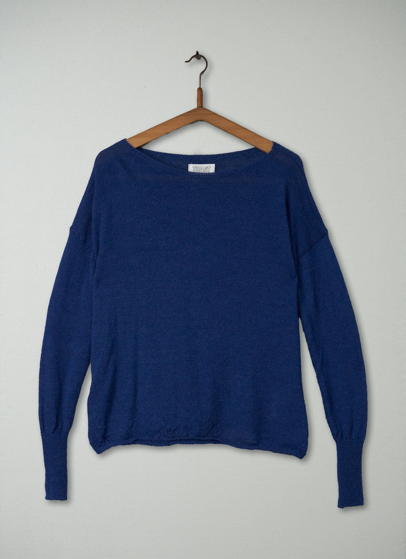 Reworn Square Cut Sweater Size M (102) | Blue