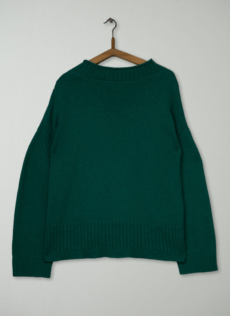 Reworn Mariner Wool Cotton Sweater Size M (720) | Green