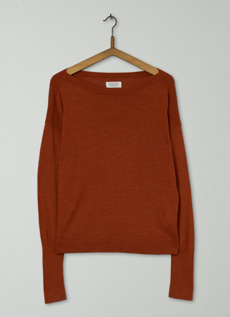 Reworn Lightweight Merino Sweater Size M (356) | Pumpkin
