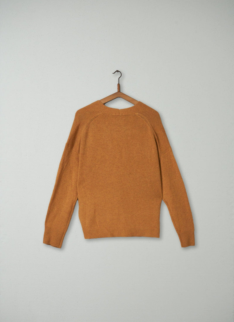 Reworn Cashmere Cardigan Size L (072) | Turmeric