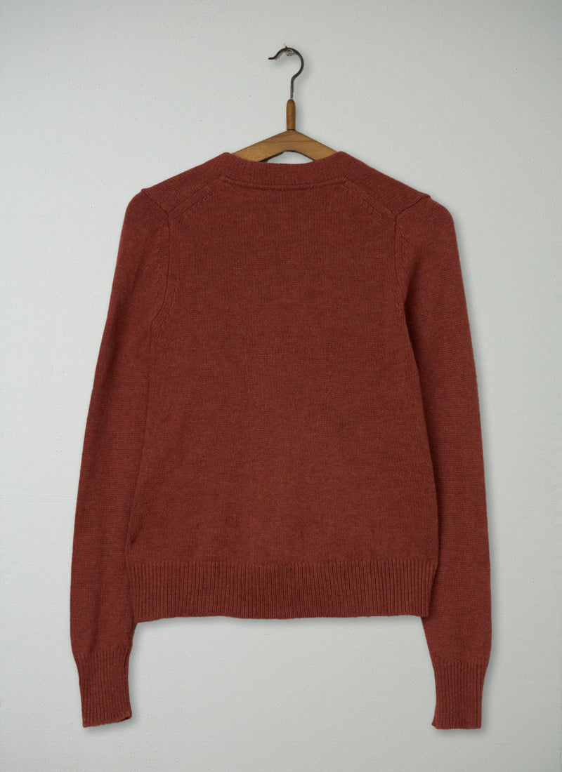 Reworn Merino Wool Cardigan size M (373) | Rust