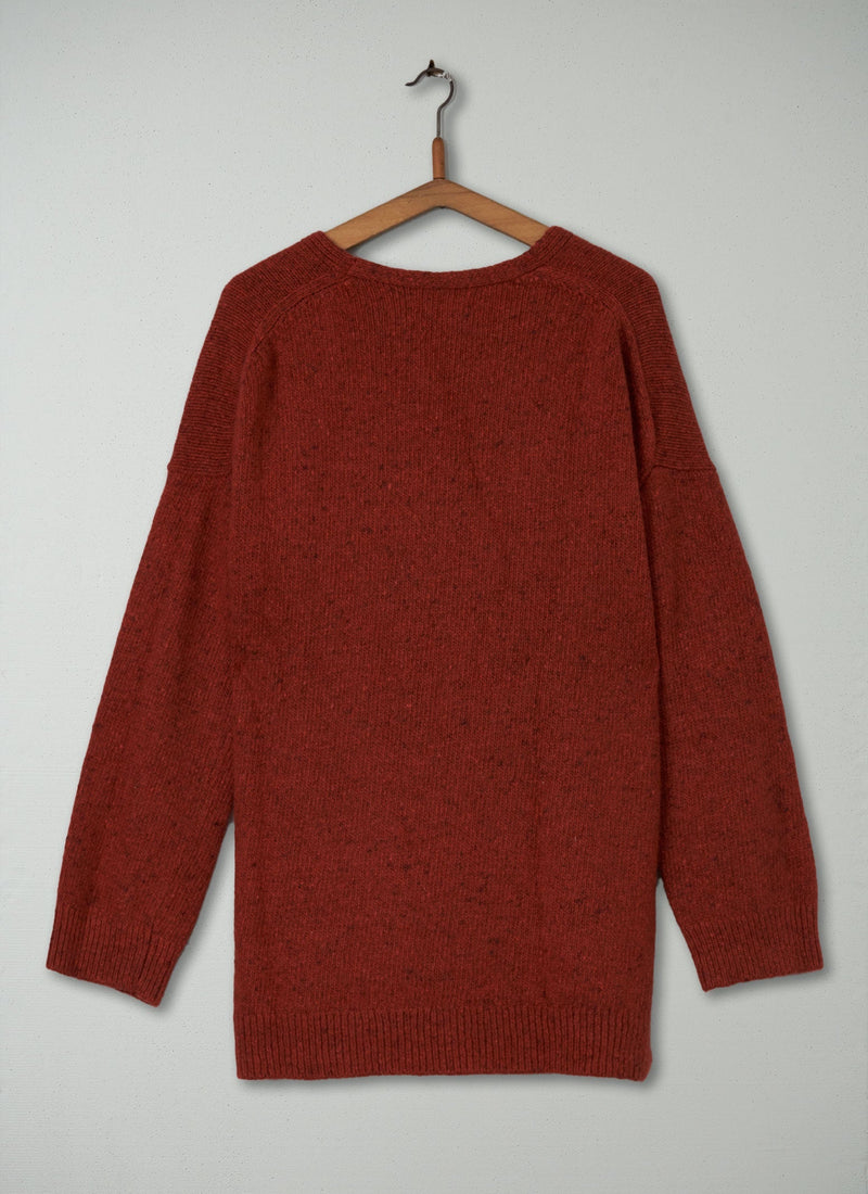 Reworn V Neck Wool Cashmere Sweater Size M (139) | Burnt Orange
