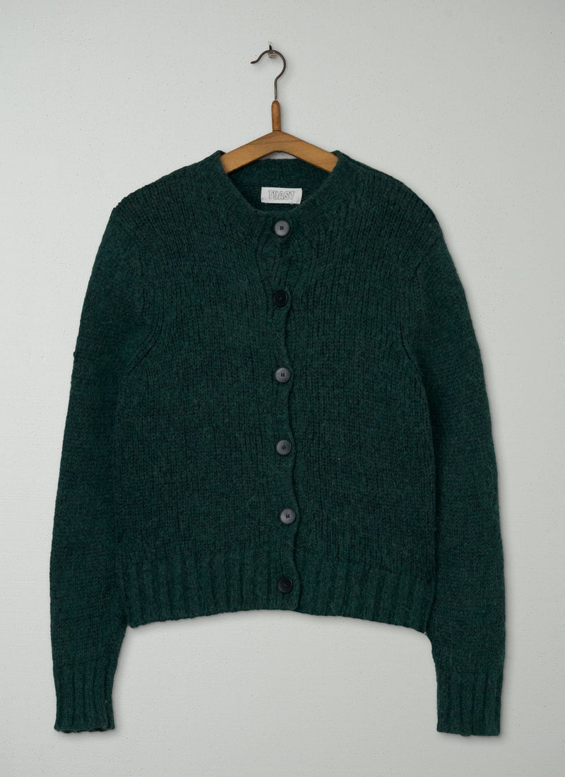Reworn Lofty Alpaca Cardigan Size L (376) | Green