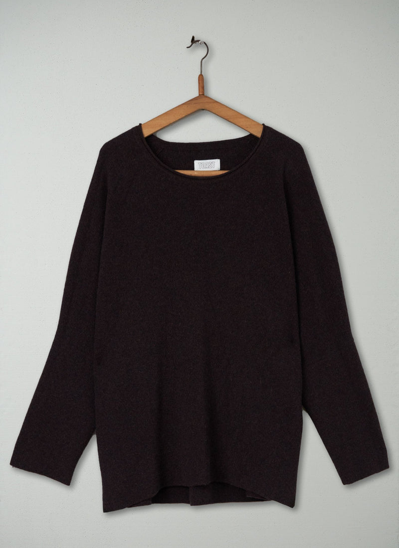 Reworn Wool Cashmere Long Sweater Size L (146) | Truffle