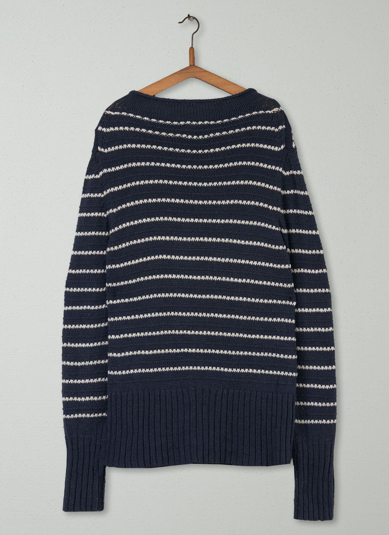 Reworn Textured Stripe Sweater Size L (181) | Multi