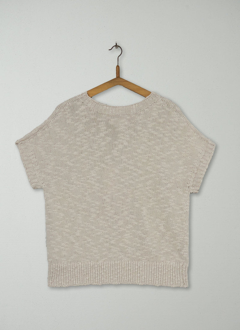 Reworn Cotton Slub Sweater Size M (395) | Bone