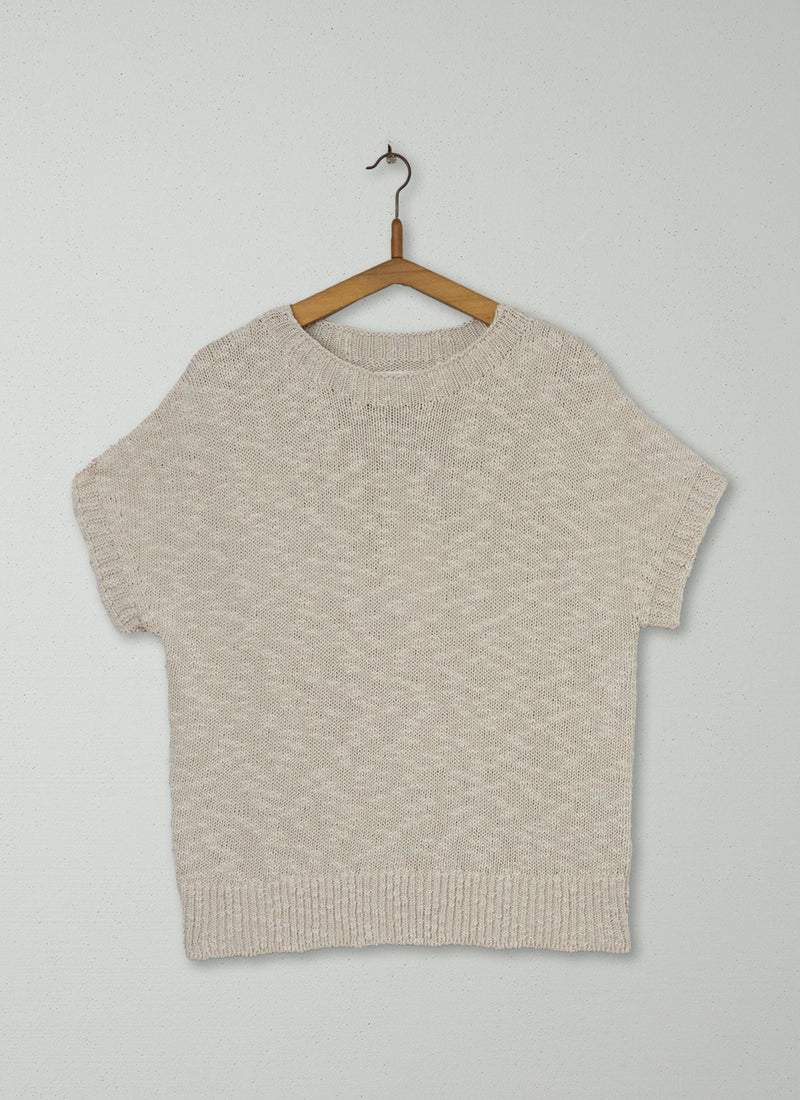Reworn Cotton Slub Sweater Size M (395) | Bone