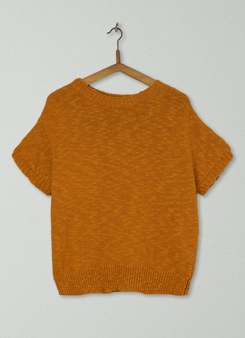 Reworn Cotton Cap Sleeve Sweater Size XS (411) | Spice