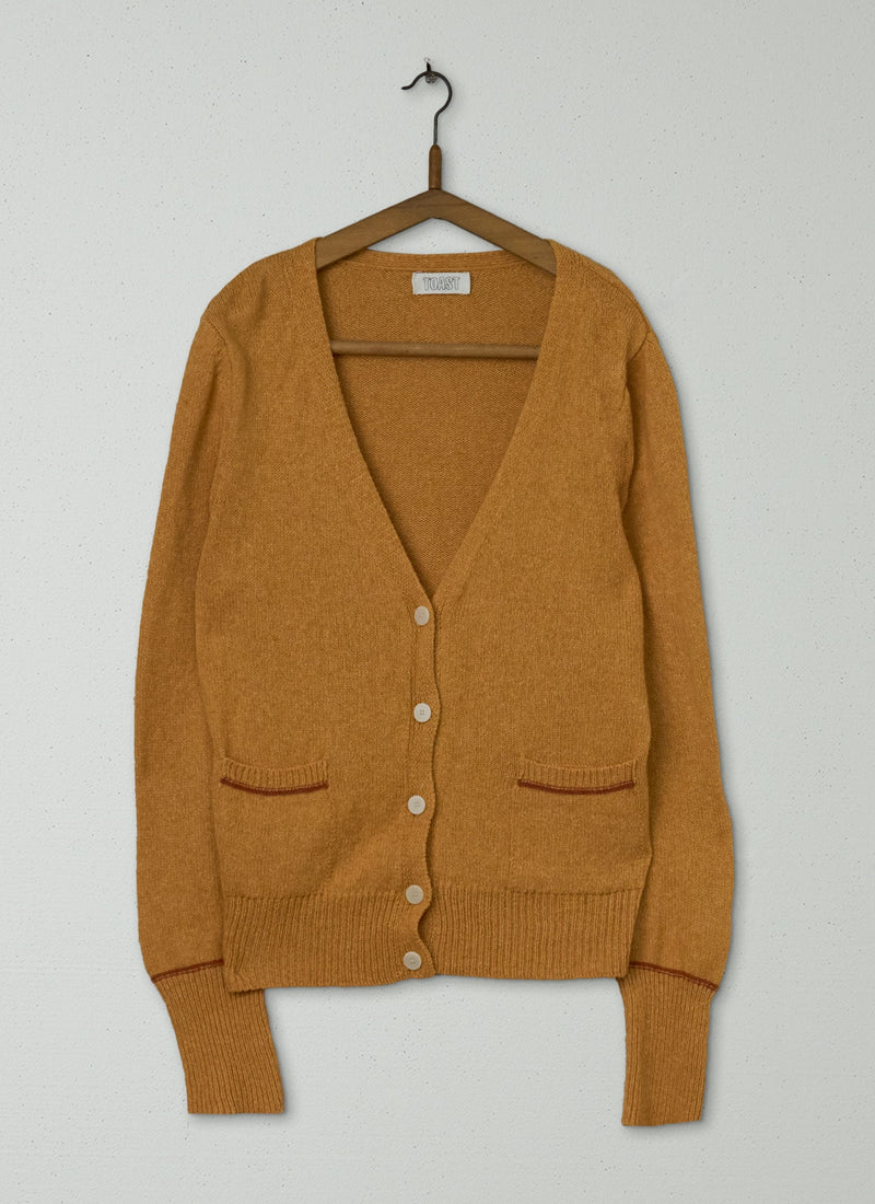 Reworn Wool Cotton Boxy Cardigan Size XL (355) | Melon