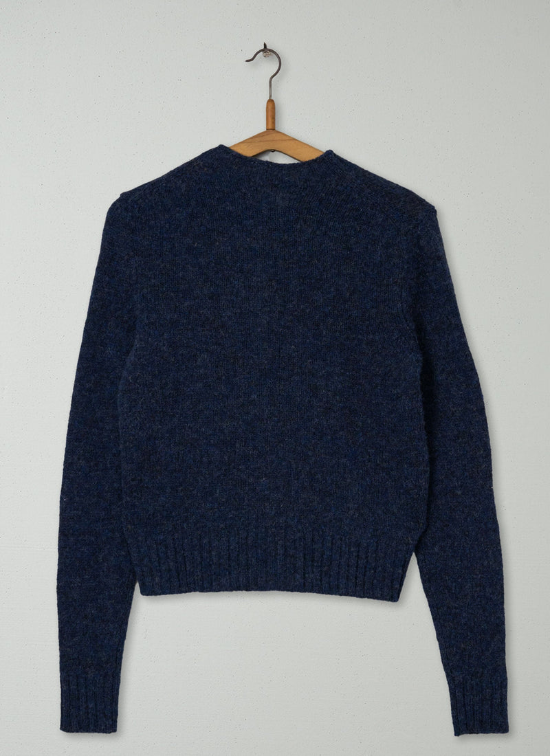 Reworn Wool Neat Cardigan Size XS (375) | Navy
