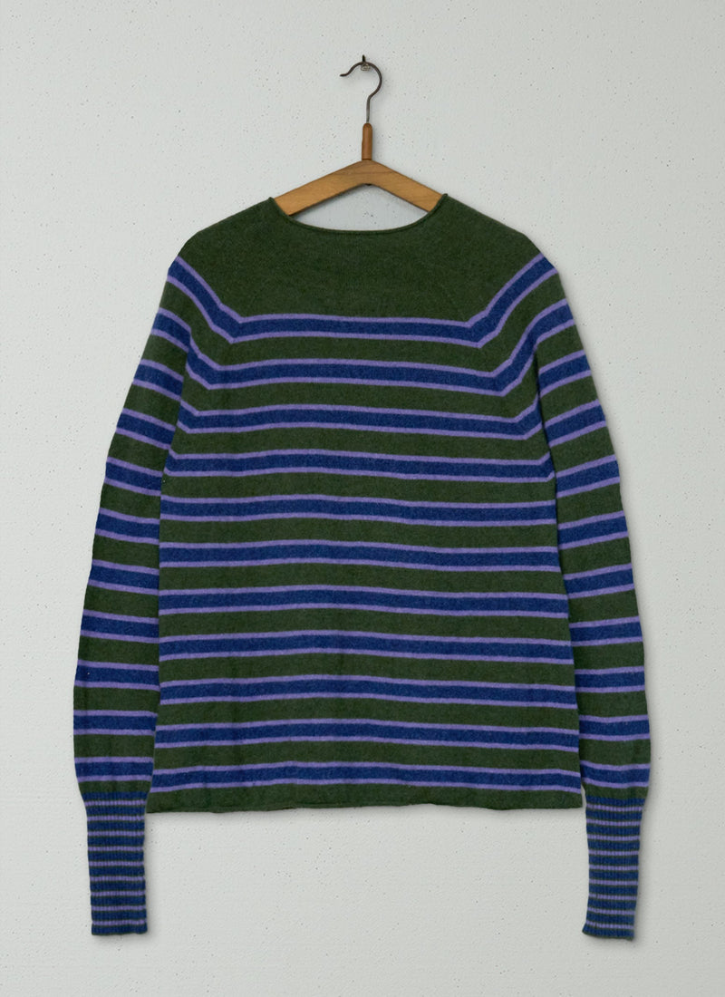 Reworn Stripe Wool Cashmere Sweater Size M (350) | Multi
