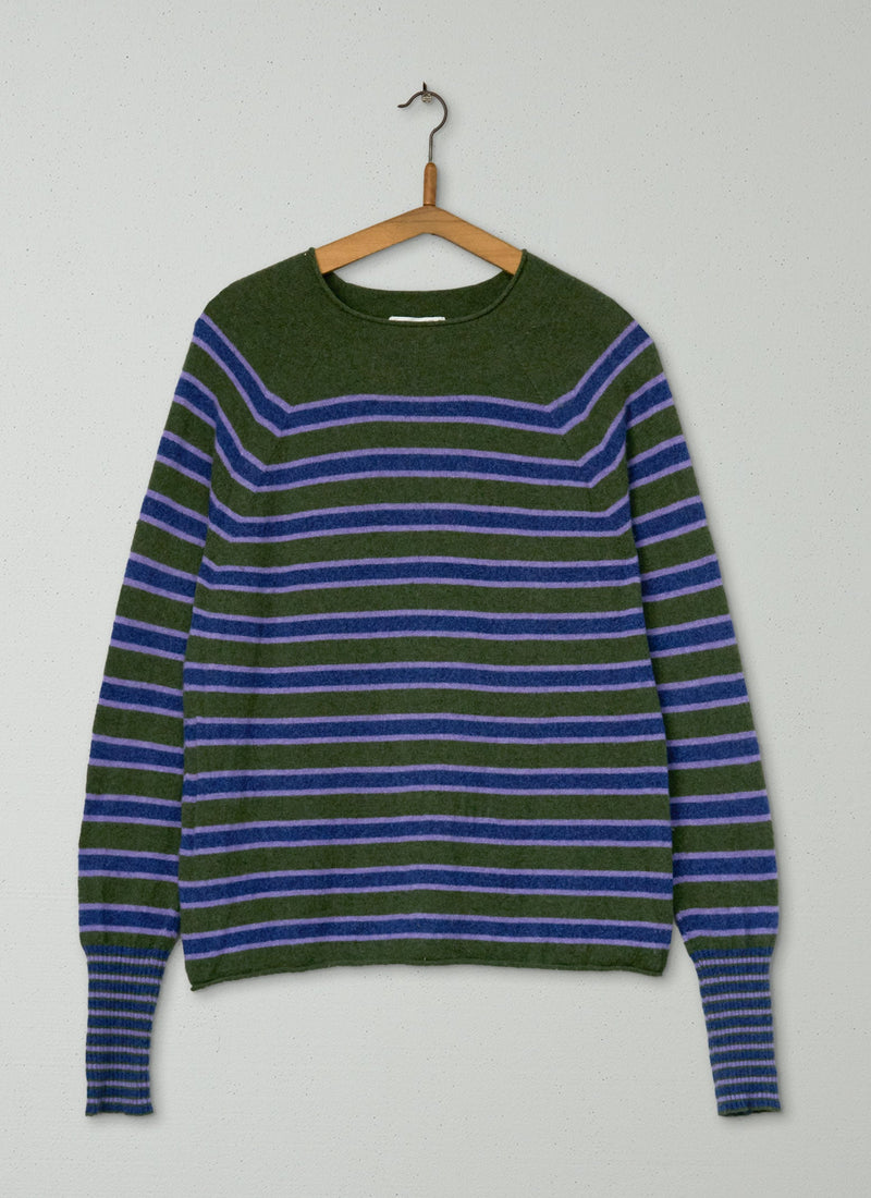 Reworn Stripe Wool Cashmere Sweater Size M (350) | Multi