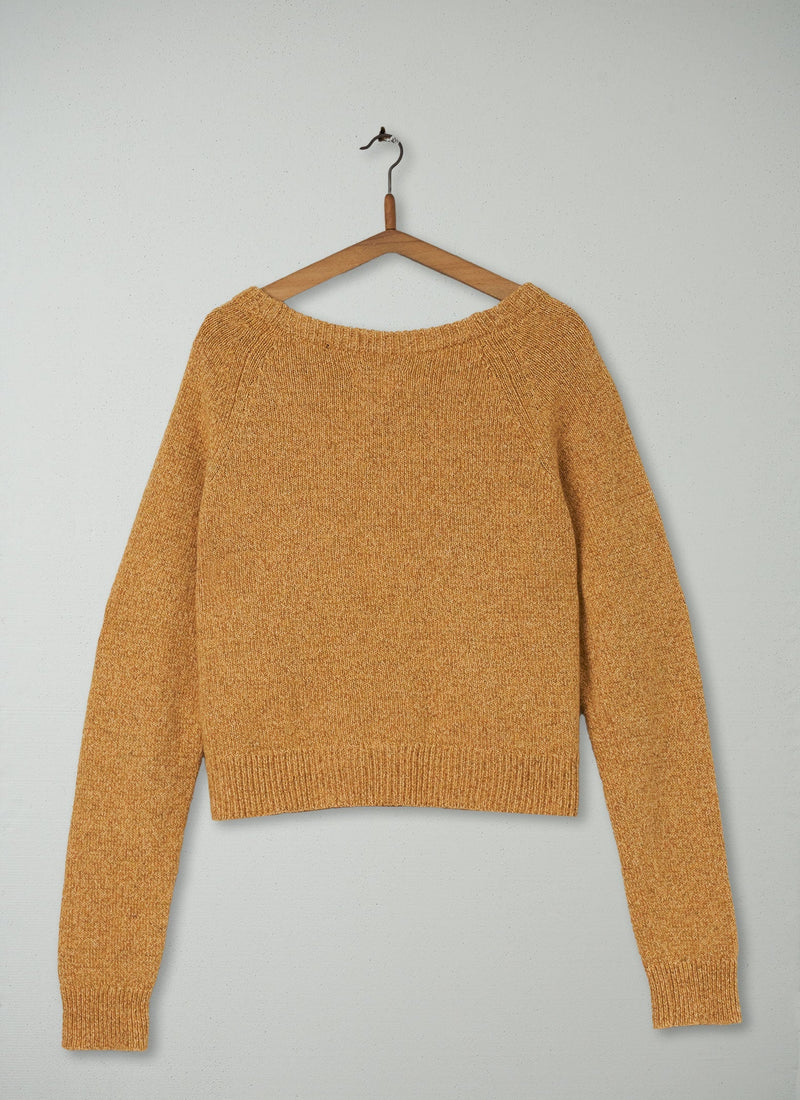 Reworn Wool Cotton Raglan Cardigan Size L (129) | Apricot