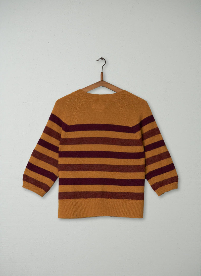 Reworn Stripe Cardigan Size M (074) | Honey