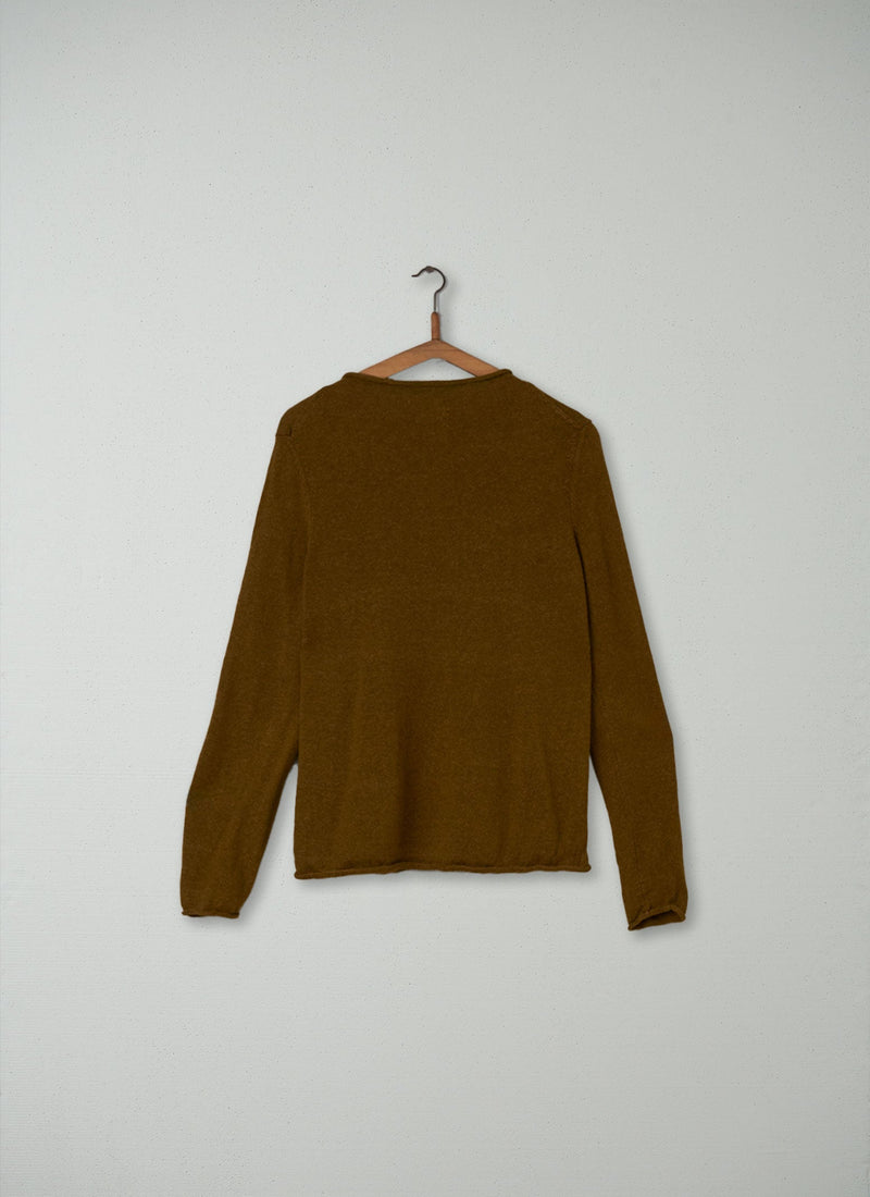 Reworn Swingy Sweater Size M (064) | Olive Oil