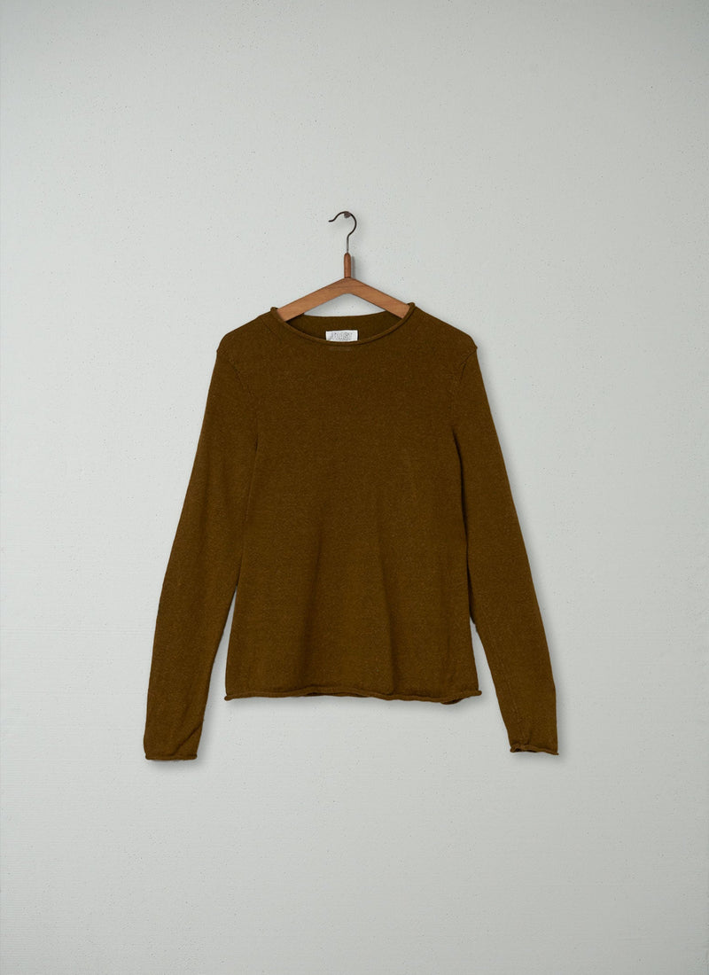 Reworn Swingy Sweater Size M (064) | Olive Oil
