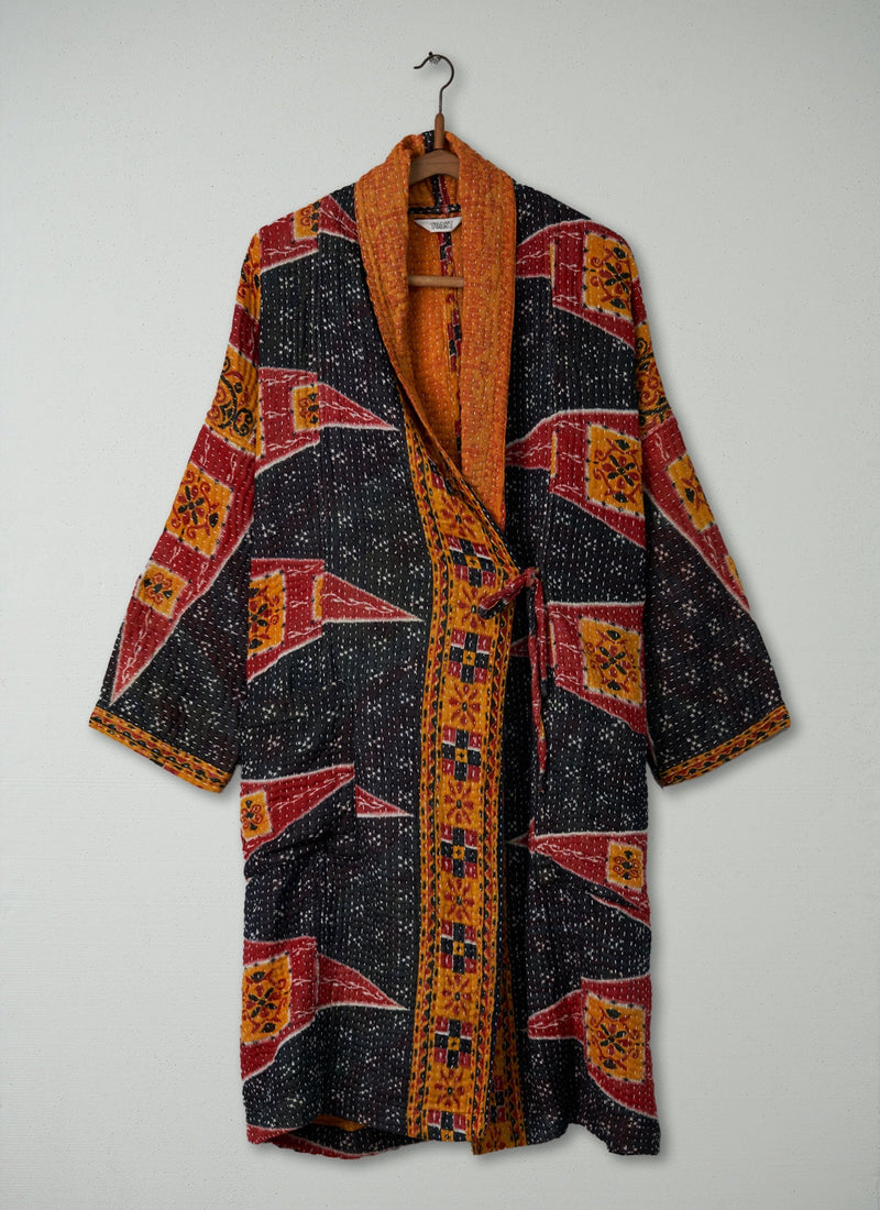 Reworn Kantha Gown Size M (013) | Multi