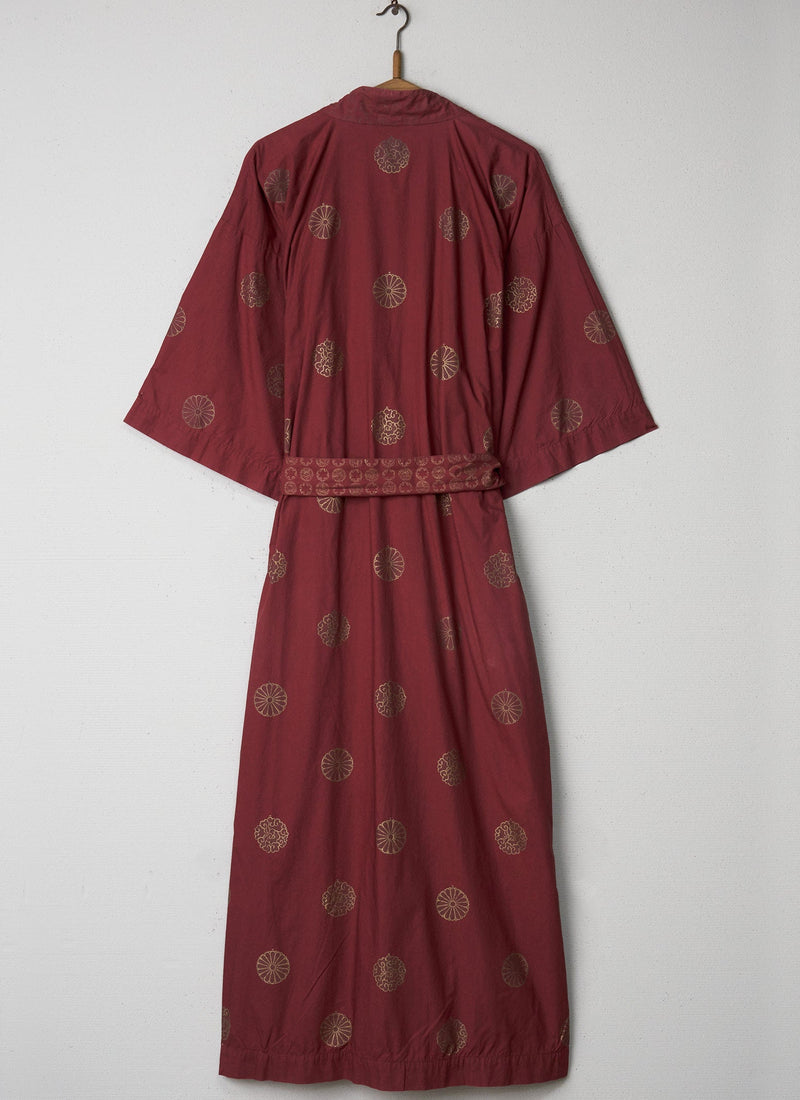 Reworn Printed Kimono Gown Size XXS (001) | Red/Gold