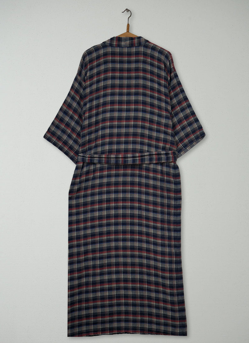 Reworn Check Kimono Gown Size XSS (094) | Multi