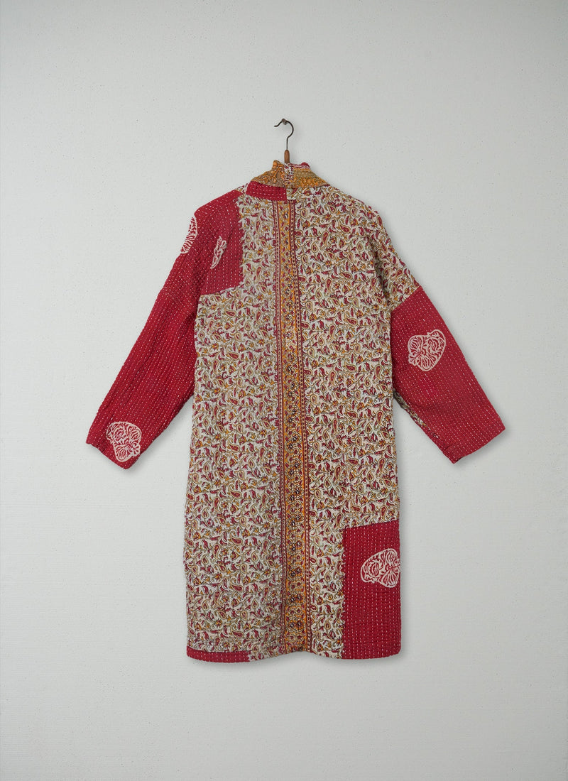 Reworn Kantha Gown Size S (005) | Reds