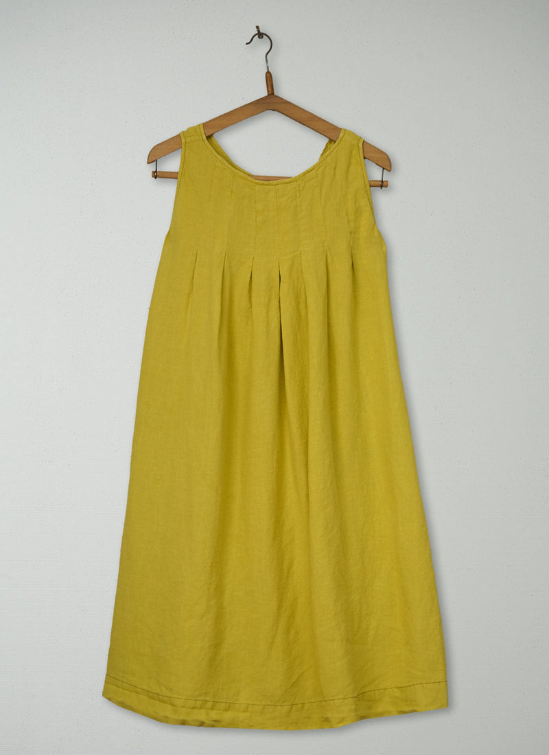 Reworn Washed Linen Nightie Size 12 (270) | Lemon