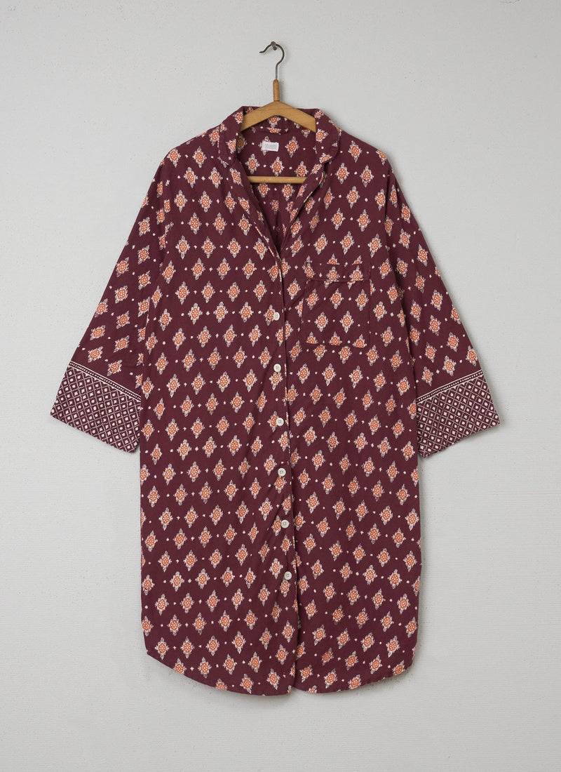 Reworn Brushed Cotton Night Shirt Size L (001) | Port