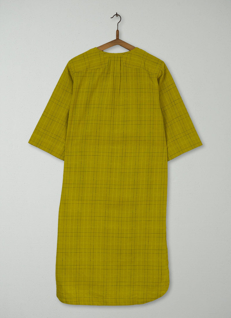 Reworn Pin Check Cotton Dhuggie Size M (156) | Okra