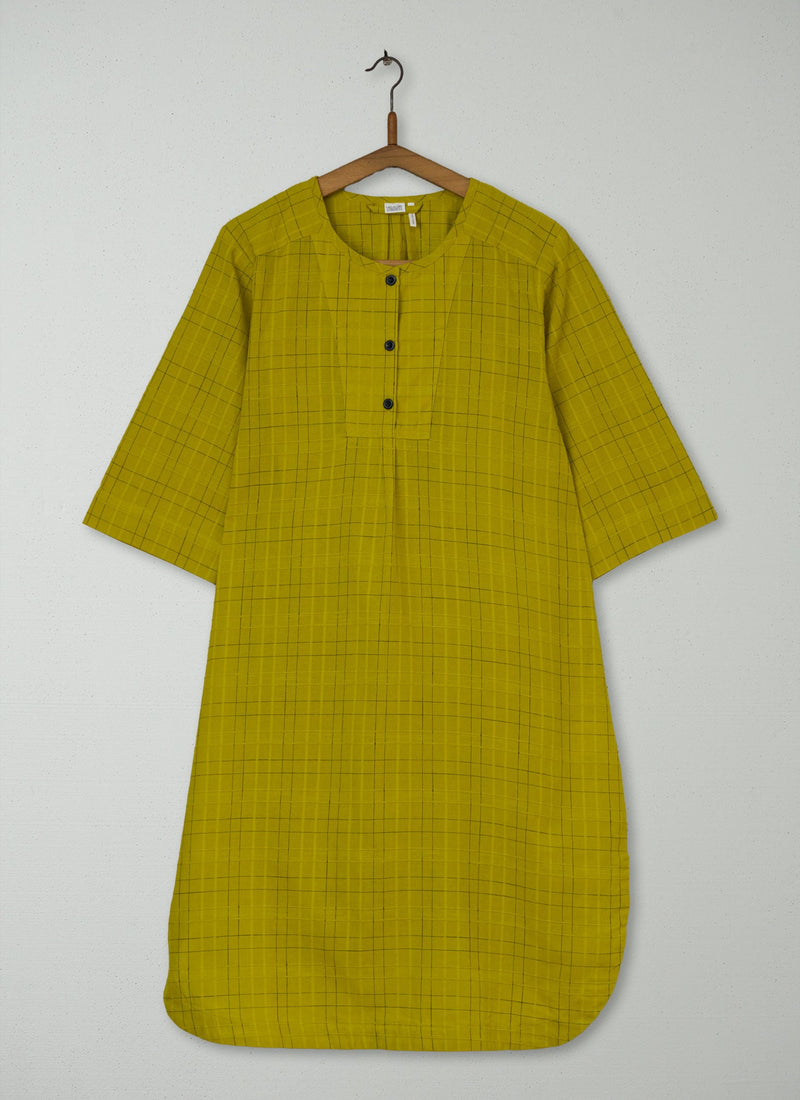 Reworn Pin Check Cotton Dhuggie Size M (156) | Okra