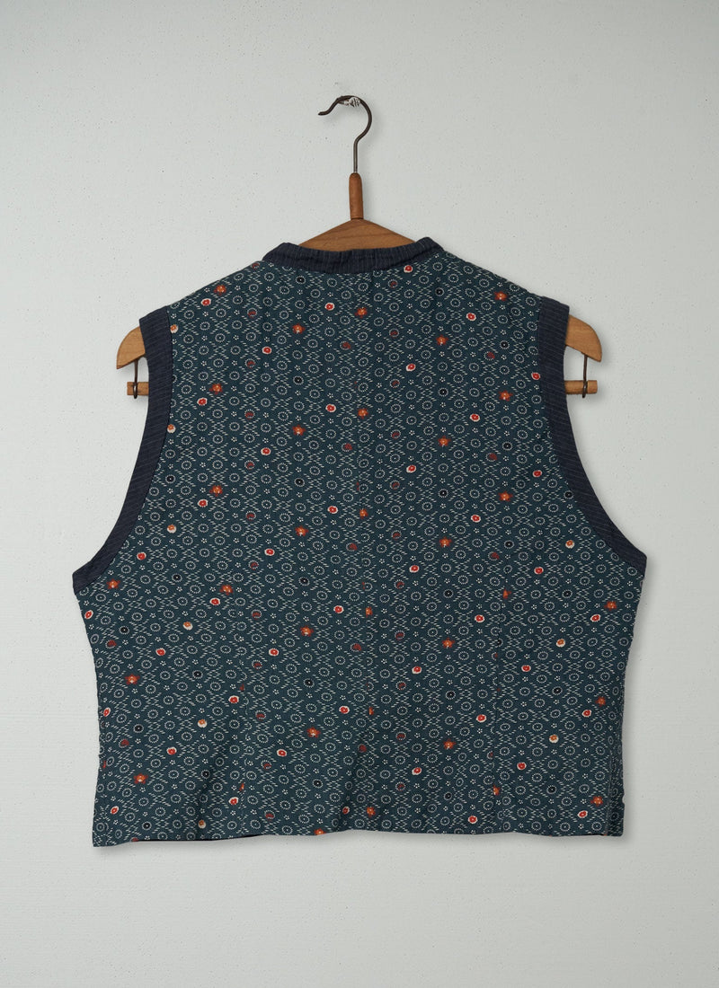 Reworn Linen Stripe Waistcoat Size 16 (039) | Multi