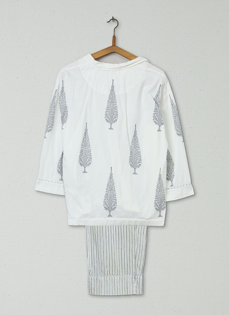 Reworn Block Print Pyjamas Size M (132) | Multi
