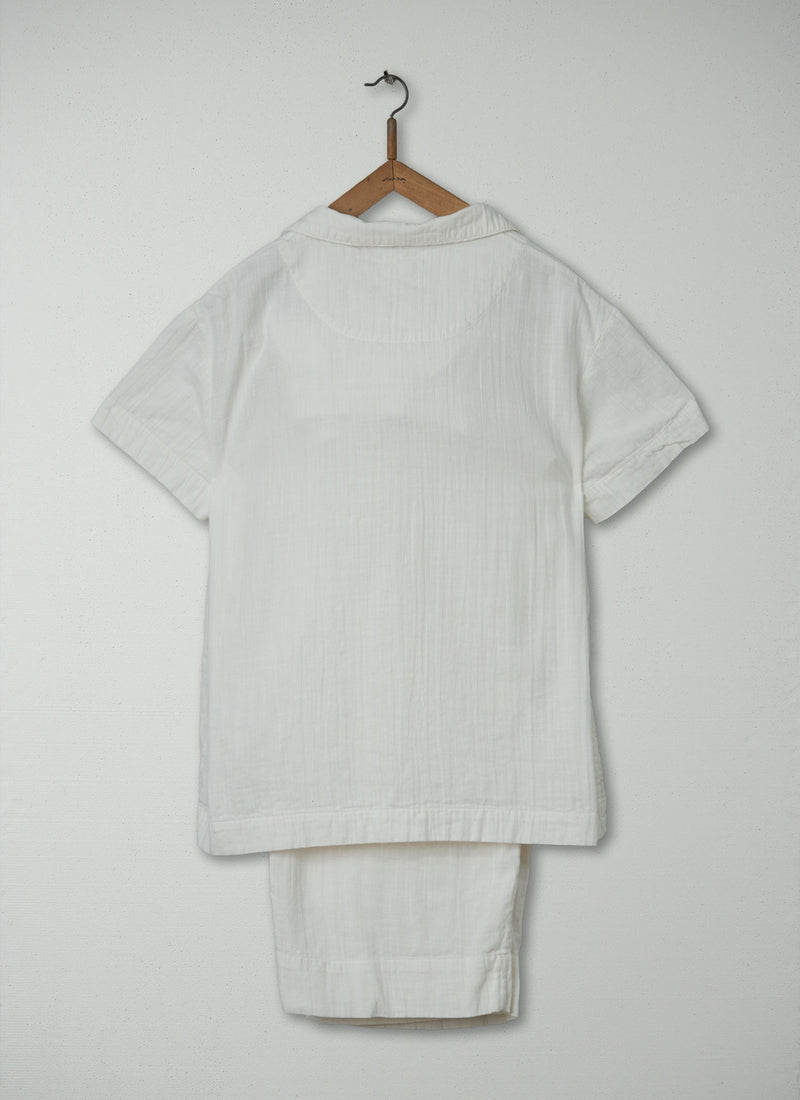 Reworn Faced Pyjamas Size M (041) | White