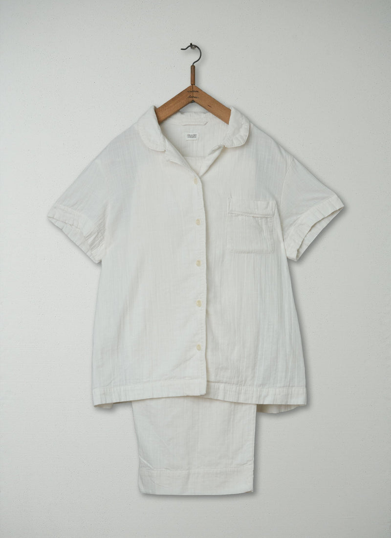 Reworn Faced Pyjamas Size M (041) | White