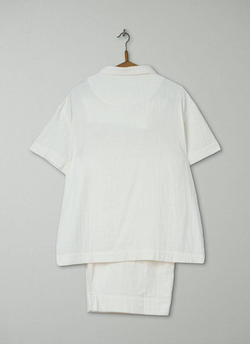Reworn Faced Pyjamas Size M (130) | White