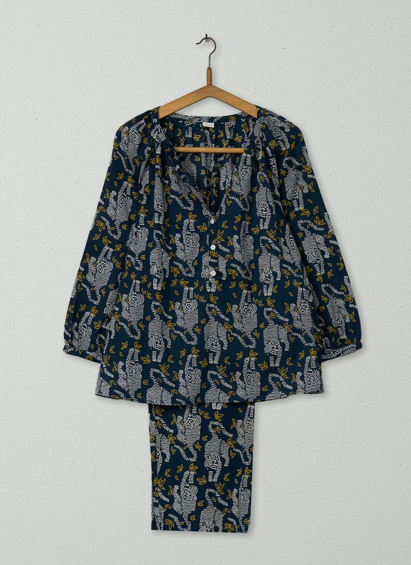 Reworn Tora Print Pyjamas Size L (139) | Oil
