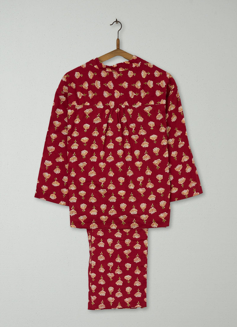 Reworn Lotus Print Pyjamas Size XS (140) | Multi