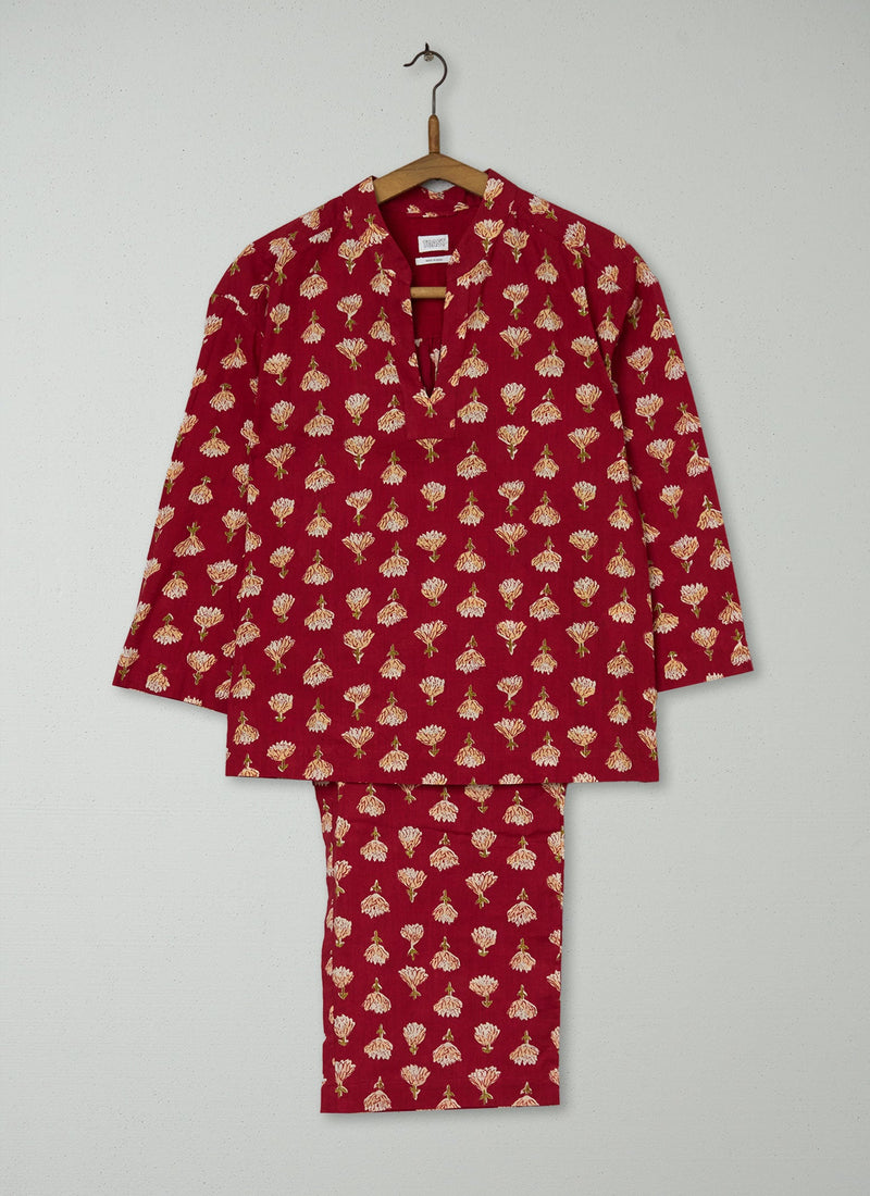 Reworn Lotus Print Pyjamas Size XS (140) | Multi
