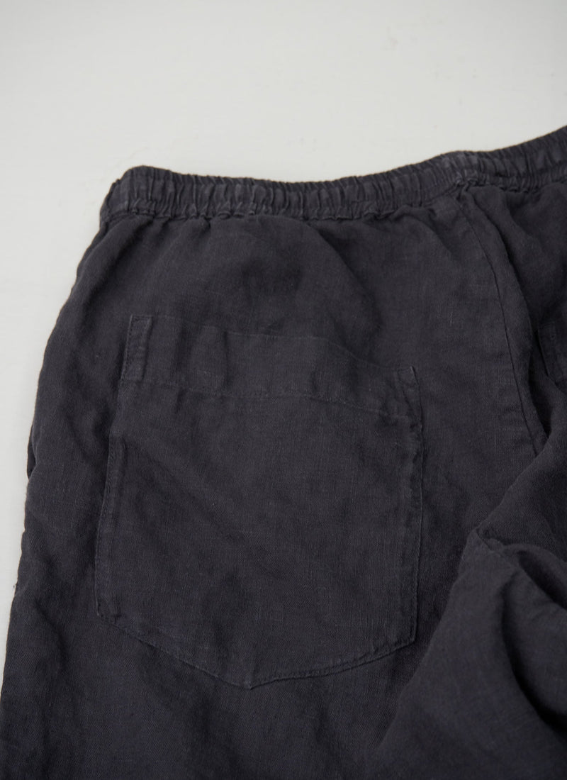 Reworn Linen Trousers Size XS (132) | Black Coffee