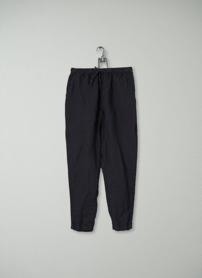 Reworn Linen Trousers Size XS (132) | Black Coffee