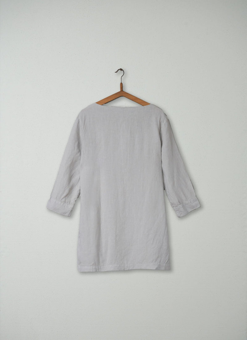 Reworn Linen Tunic Size 12 (146) | Grey