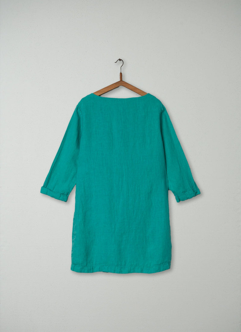 Reworn Linen Tunic Size 18 (260) | Green