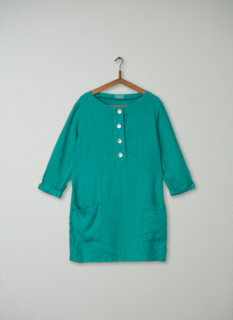 Reworn Linen Tunic Size 18 (260) | Green