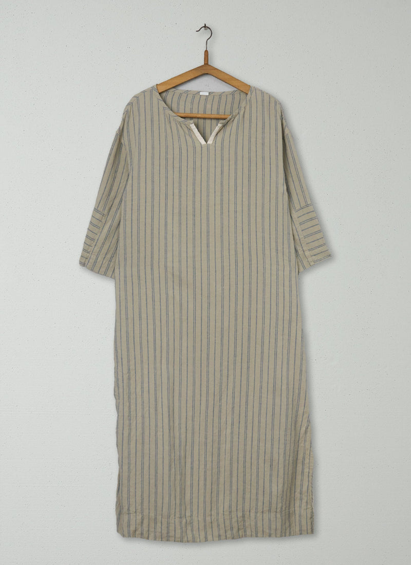 Reworn Stripe Linen Dress Size M (1256) | Multi